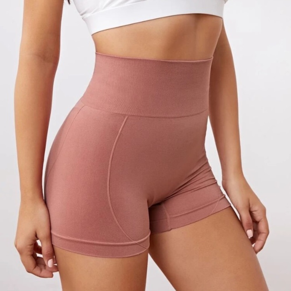Wide waistband solid biker shorts